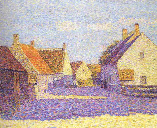 Paul Baum Dichtbebaute Dorfstrasse in Holland bei Nachmittagssonne oil painting image